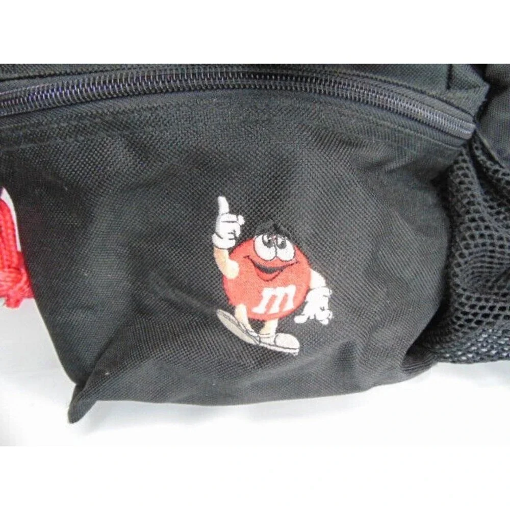 M&M Character Duffel Bag Gym Bag Red M&M Large Pockets Water Bottle Holder